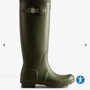 new in box HUNTER olive green rain boots size 9